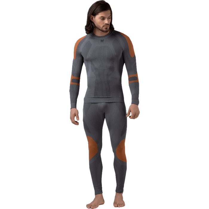 Комплект мужского термобелья V-Motion Alpinesports ASM Серо-оранжевый - фото 1