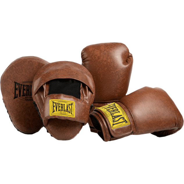Набор для бокса Everlast 1910 PU коричневый - фото 1