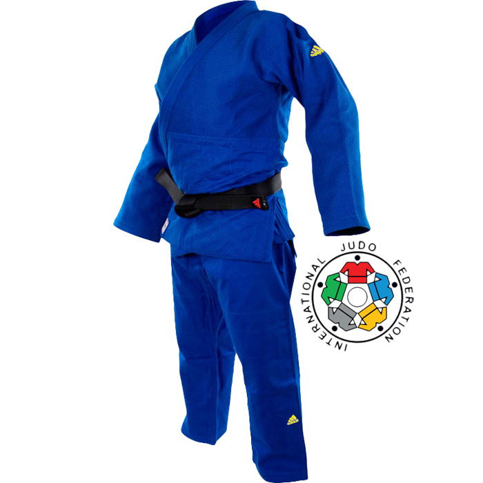 Кимоно для дзюдо Adidas Champion 2 IJF Olympic синее с золотым логотипом J-IJFB - фото 1