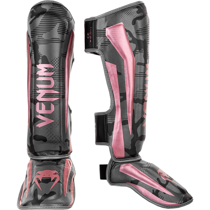Шингарды Venum Elite Black/Pink Gold - фото 1