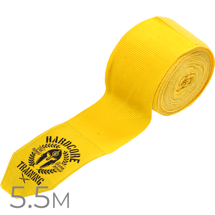 Боксерские бинты Hardcore Training Helmet Yellow/Black 5.5 м - фото 1