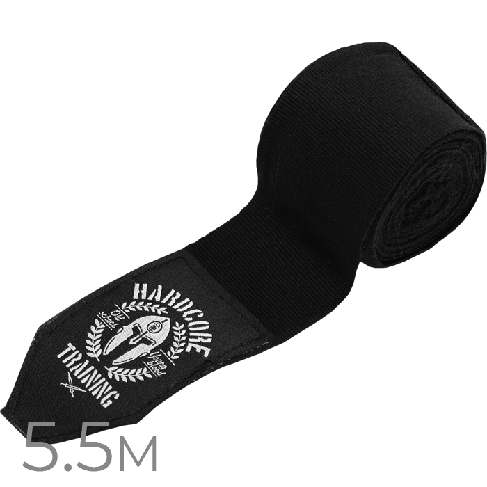 Боксерские бинты Hardcore Training Helmet Black/White 5.5 м - фото 1