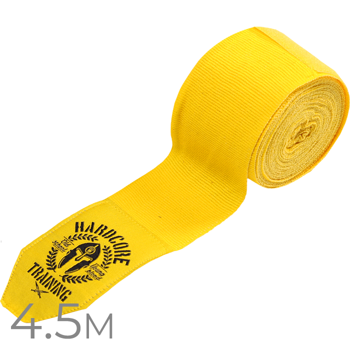 Боксерские бинты Hardcore Training Helmet Yellow/Black 4.5 м - фото 1