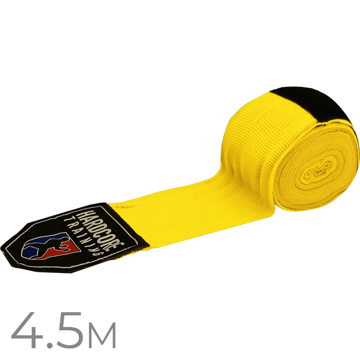 Боксерские бинты Hardcore Training Superior II Yellow 4.5 м - фото 1