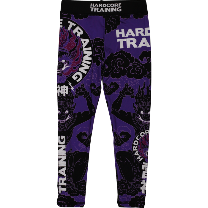 Детские компрессионные штаны Hardcore Training Raijin Black/Purple - фото 1