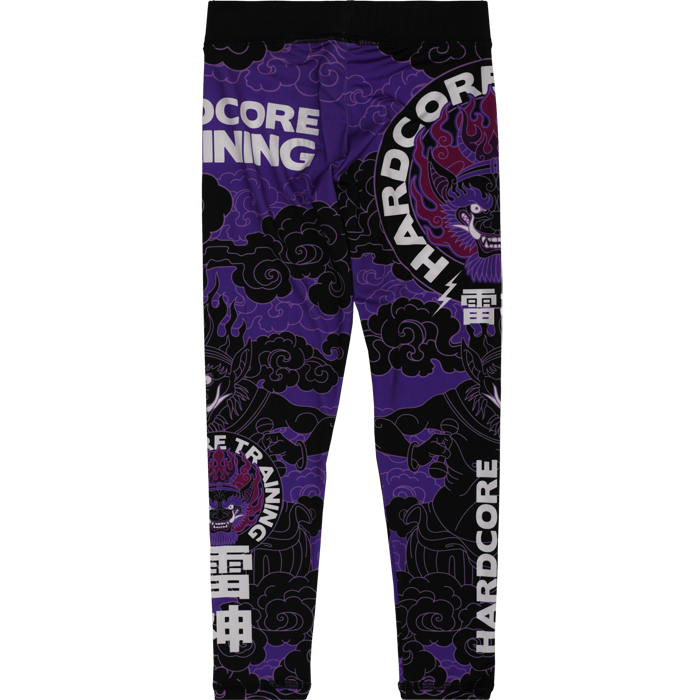 Детские компрессионные штаны Hardcore Training Raijin Black/Purple - фото 2