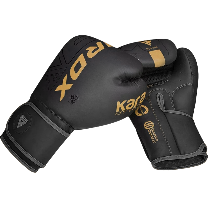 Боксерские перчатки RDX F6 Kara Black/Gold - фото 1