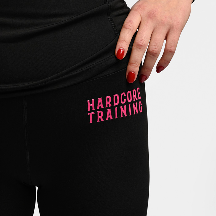 Женские компрессионные штаны Hardcore Training Black Shadow 3.D Neon Pink - фото 4