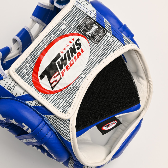 Боксерский шлем Twins Special FHGL3-TW5BK White/Blue - фото 7