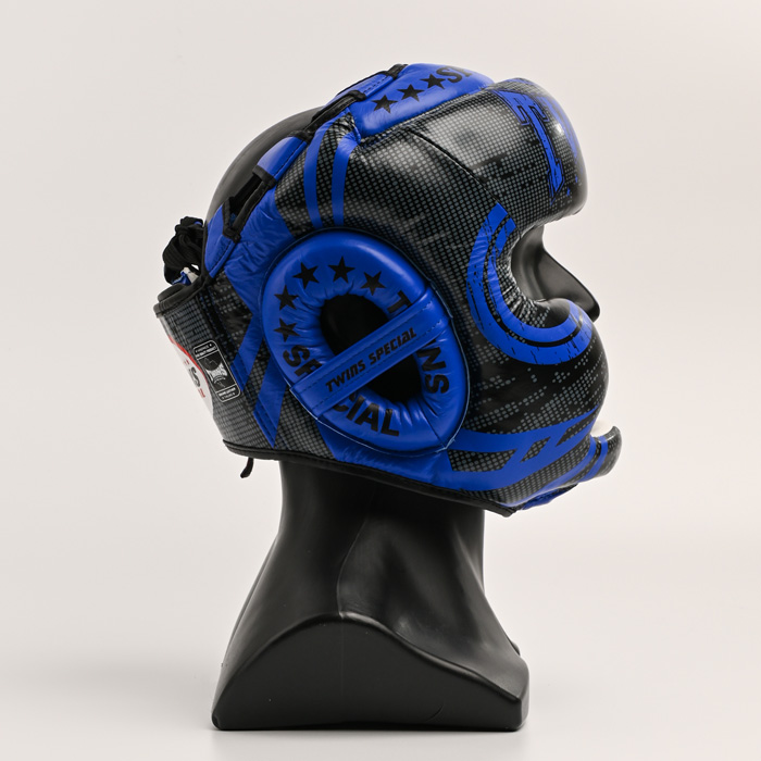 Боксерский шлем Twins Special FHGL3-TW5BK Black/Blue - фото 3