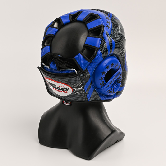 Боксерский шлем Twins Special FHGL3-TW5BK Black/Blue - фото 4
