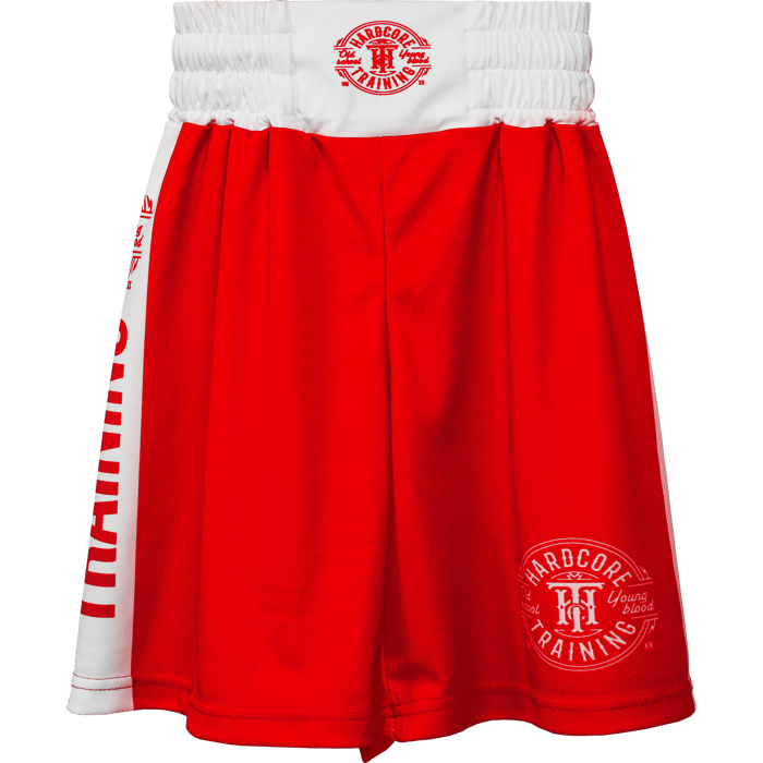 Детские боксёрские шорты Hardcore Training Red/White - фото 1