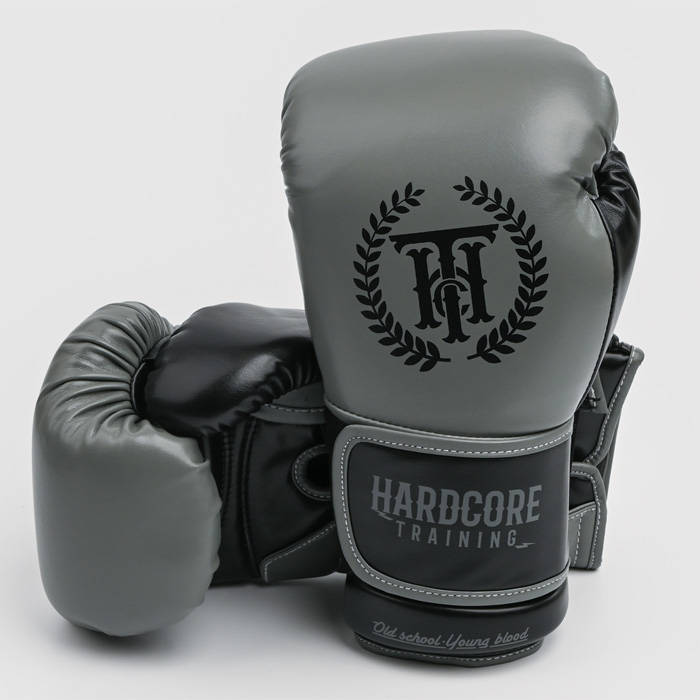 Боксерские перчатки Hardcore Training Revolution Gray/Black PU - фото 1