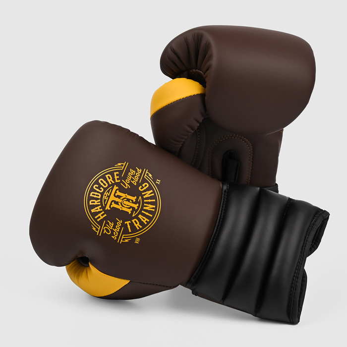 Боксерские перчатки Hardcore Training GRT1 Boxing Gloves Brown/Black/Yellow - фото 2