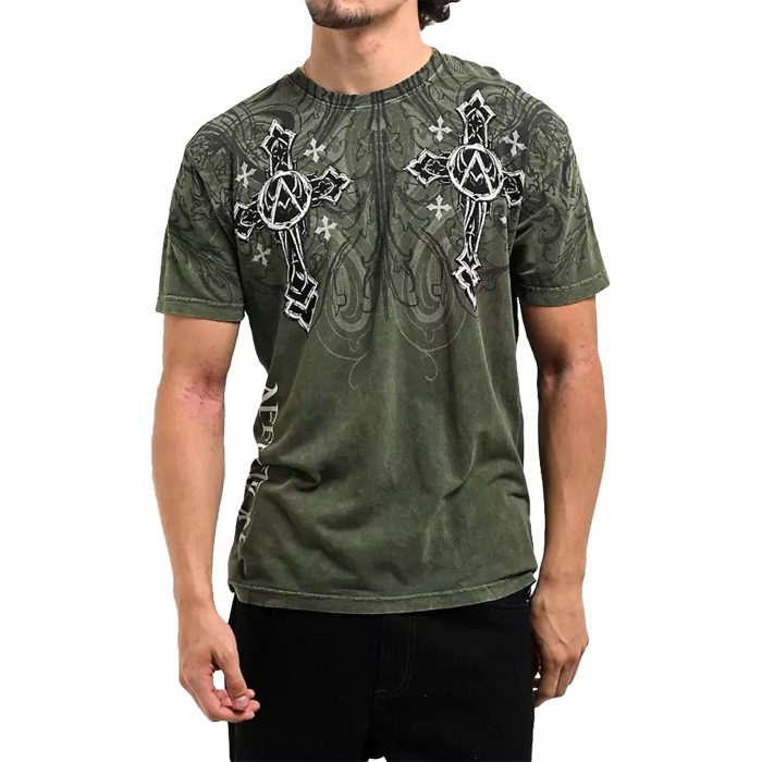 Футболка Affliction Winged Dagger зеленая - фото 1