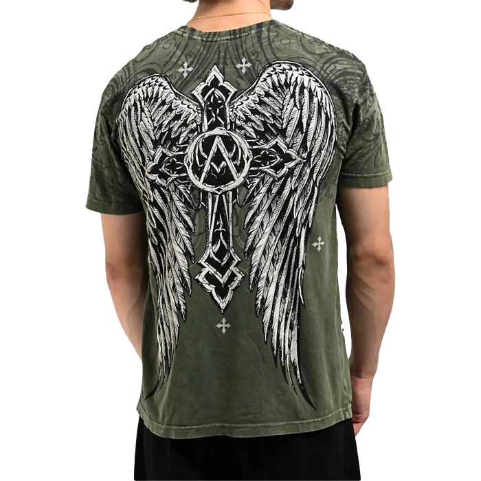 Футболка Affliction Winged Dagger зеленая - фото 2