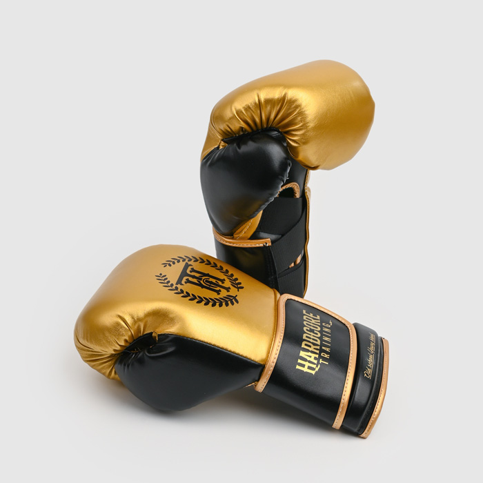 Боксерские перчатки Hardcore Training Revolution Gold/Black PU - фото 2