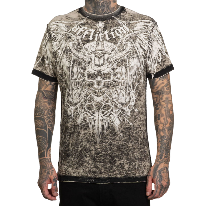 Двусторонняя футболка Affliction Electric Fire черный/белый - фото 3
