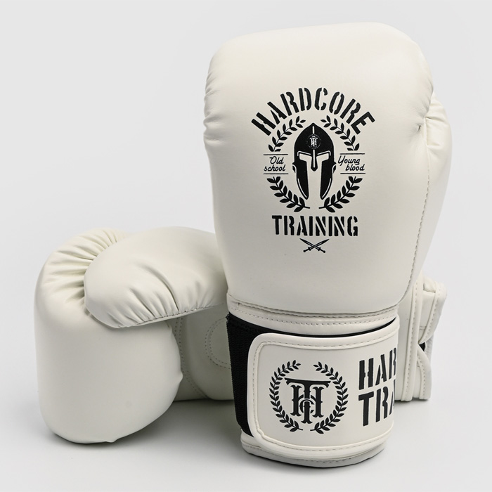 Боксерские перчатки Hardcore Training Helmet PU White - фото 1