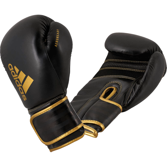 Боксерские перчатки Adidas Hybrid 80 Black/Gold - фото 1
