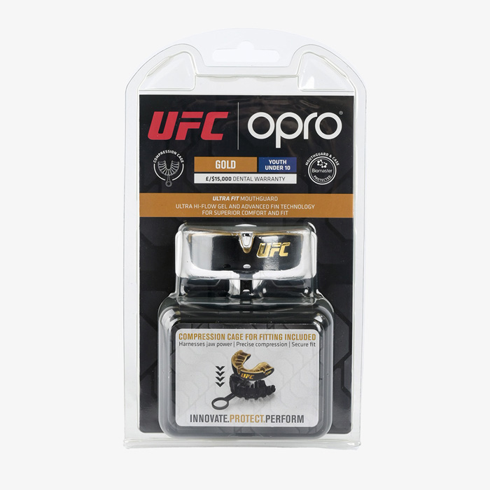 Детская боксёрская капа Opro Gold Level UFC чёрная/золотая - фото 6