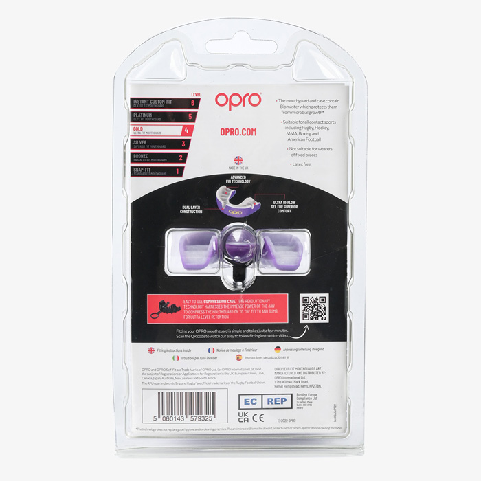 Детская боксерская капа Opro Gold Level пурпурная - фото 7
