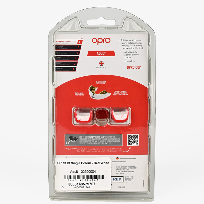 Боксёрская капа Opro Instant Custom-Fit красная - фото 7