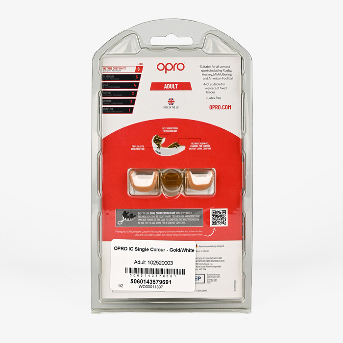 Боксерская капа Opro Instant Custom-Fit золотая - фото 7