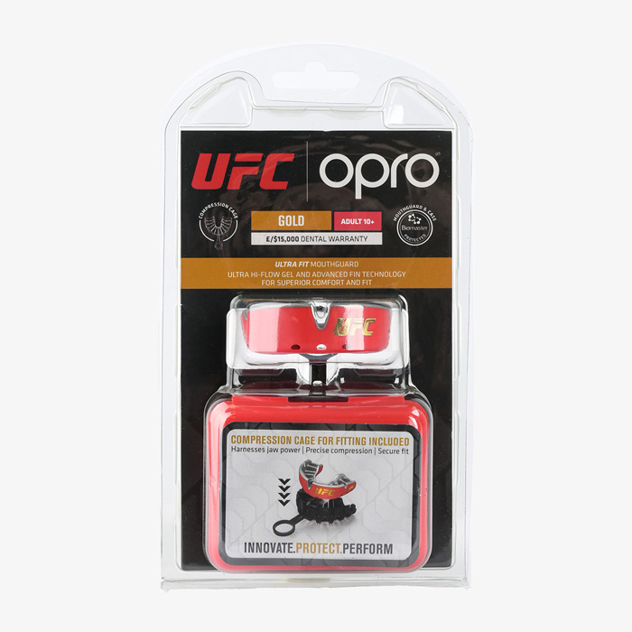 Боксерская капа Opro Gold Level UFC красный/серебристый - фото 6