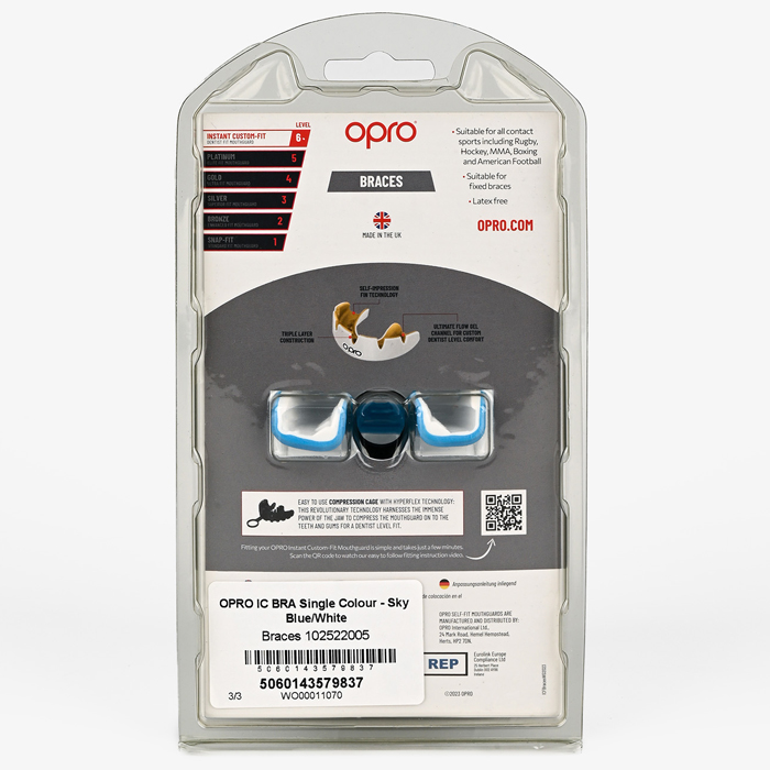 Боксерская капа для брекетов Opro Instant Custom-Fit Sky синяя - фото 7