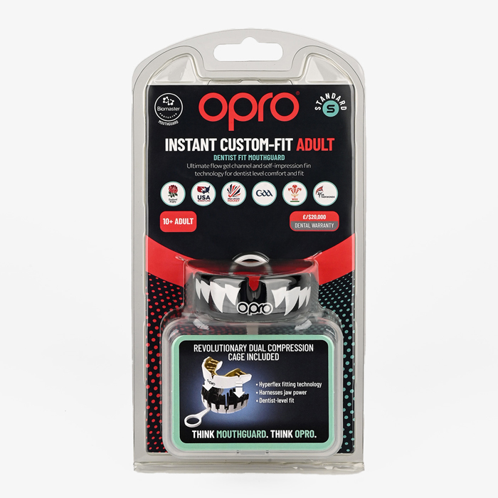 Боксерская капа Opro Instant Custom-Fit Black Jaws - фото 5