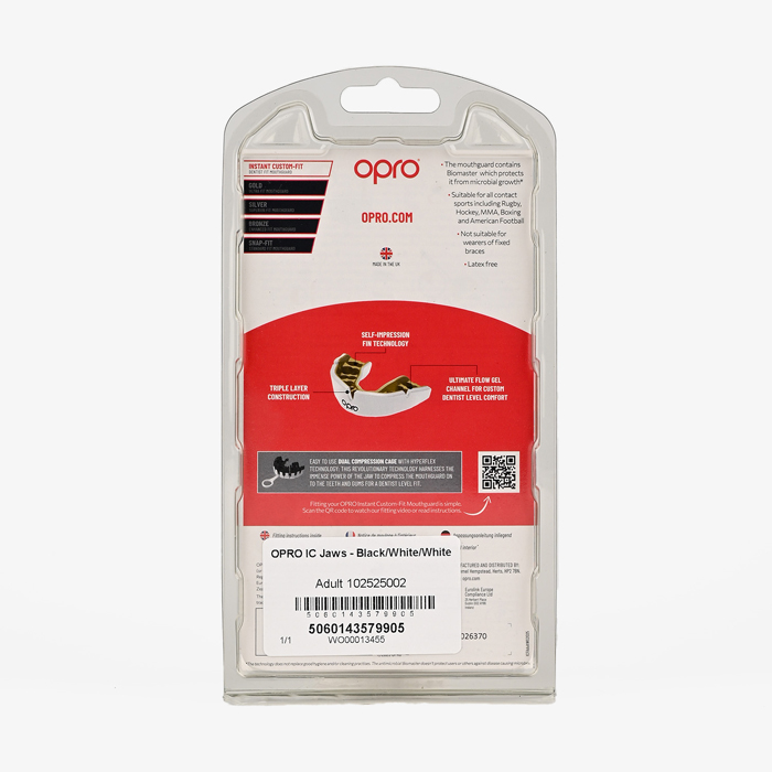 Боксерская капа Opro Instant Custom-Fit Black Jaws - фото 6