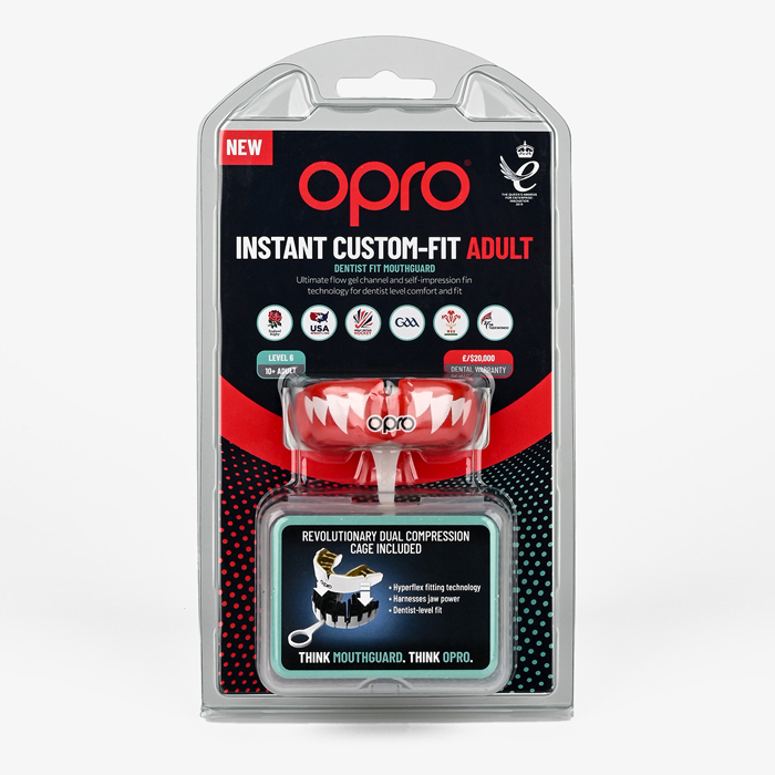Боксерская капа Opro Instant Custom-Fit Red Jaws - фото 6