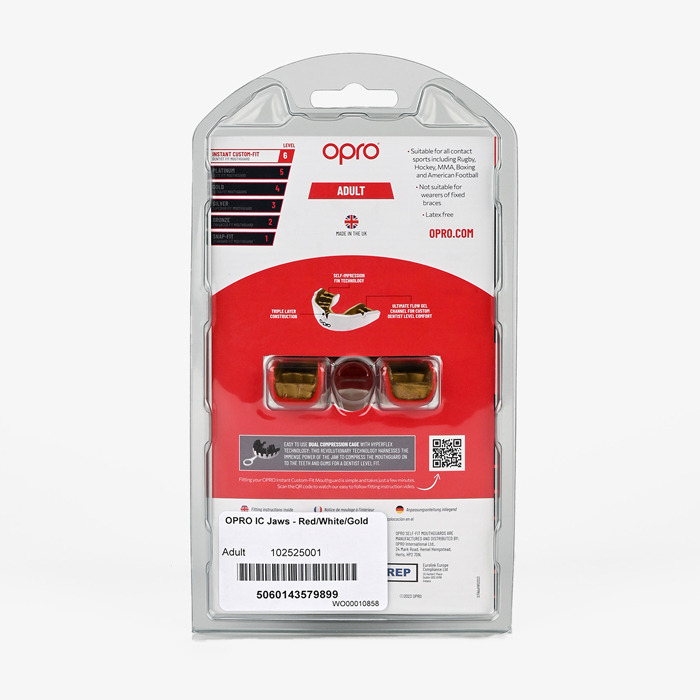 Боксерская капа Opro Instant Custom-Fit Red Jaws - фото 7