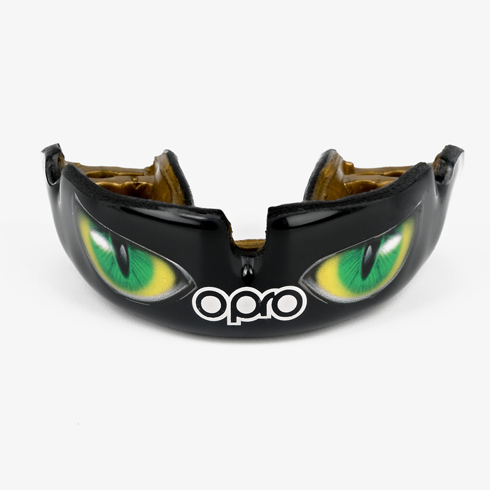 Боксерская капа Opro Instant Custom-Fit Eyes Black/Green - фото 1