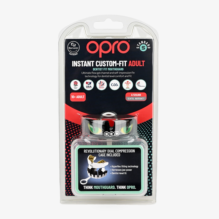Боксерская капа Opro Instant Custom-Fit Eyes Black/Green - фото 6
