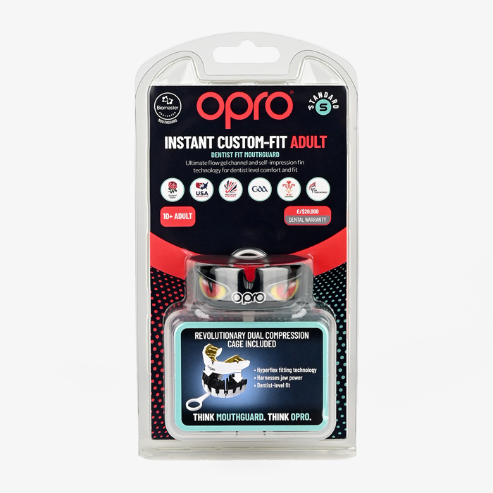 Боксерская капа Opro Instant Custom-Fit Eyes Black/Red - фото 6