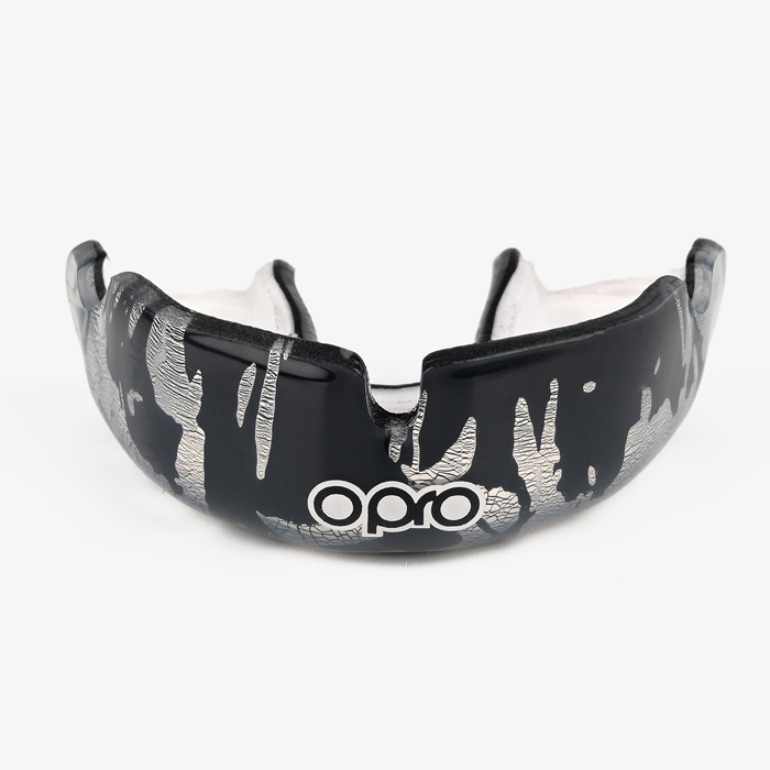 Боксерская капа Opro Instant Custom-Fit Camo черный/белый/серебристый - фото 1