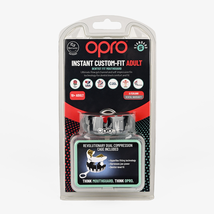 Боксерская капа Opro Instant Custom-Fit Camo черный/белый/серебристый - фото 6