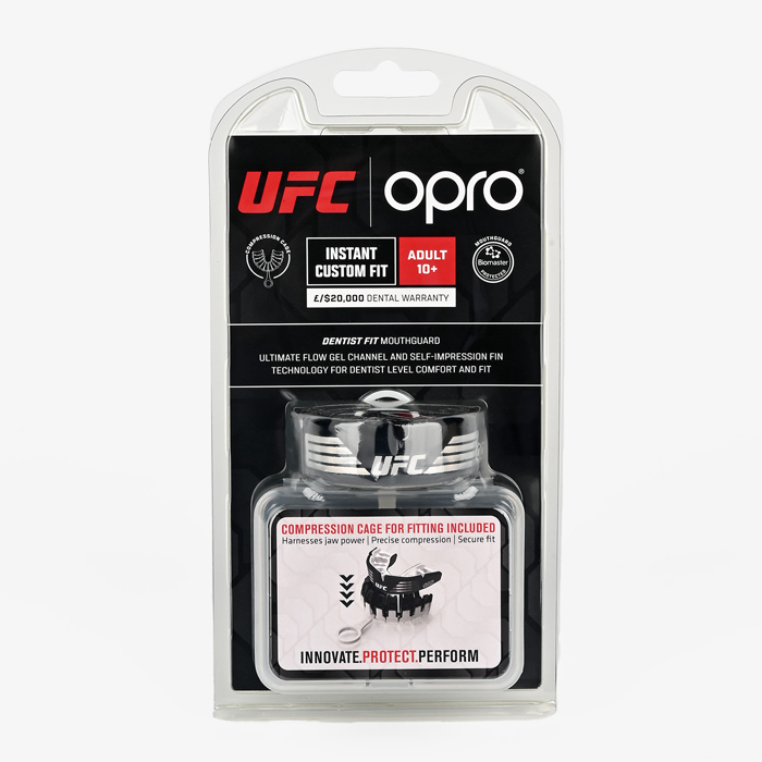Боксёрская капа Opro Instant Custom-Fit UFC серебристый/чёрный - фото 6