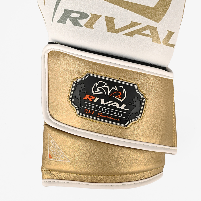 Снарядные боксерские перчатки Rival RB100 белый/золотой - фото 4