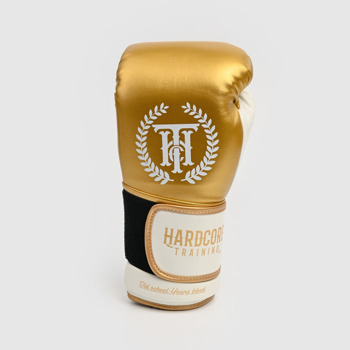 Боксерские перчатки Hardcore Training Revolution Gold/White PU 8 унц. - фото 3