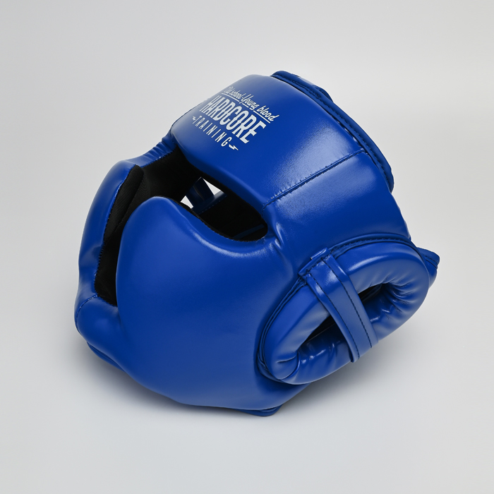 Классический боксерский шлем Hardcore Training Base Blue - фото 2