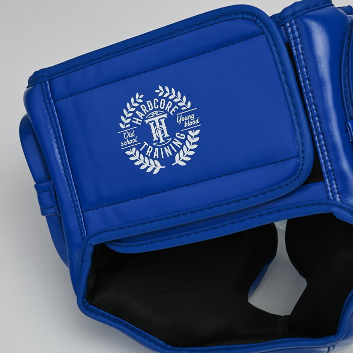 Классический боксерский шлем Hardcore Training Base Blue - фото 8