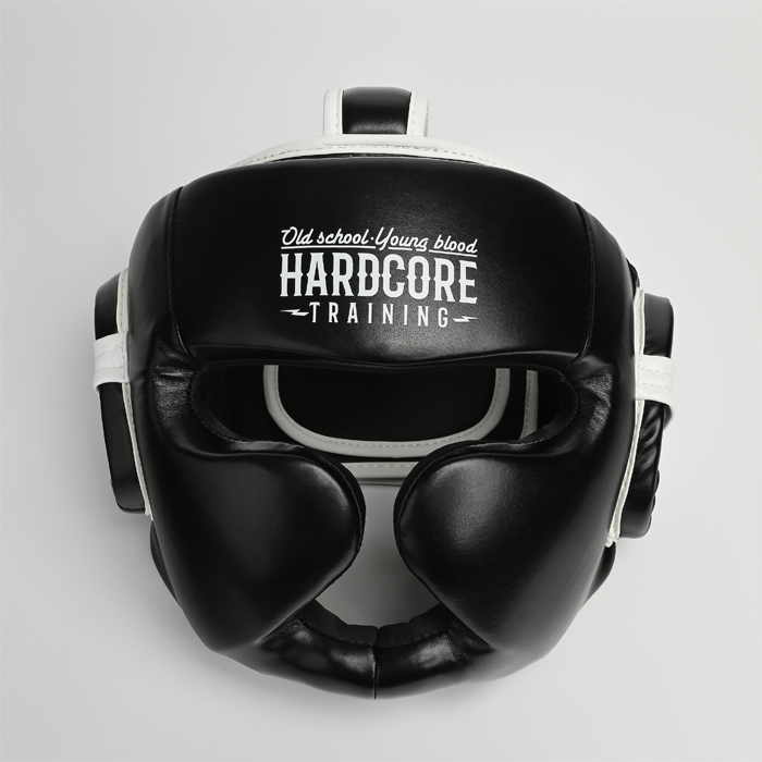 Классический боксерский шлем Hardcore Training Base Black - фото 1