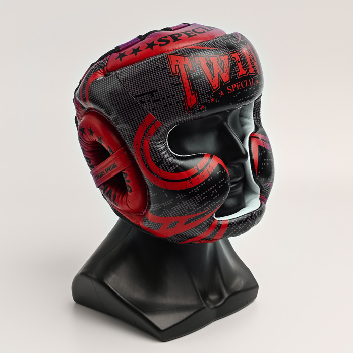 Боксерский шлем Twins Special FHGL3-TW5BK Black/Red - фото 2