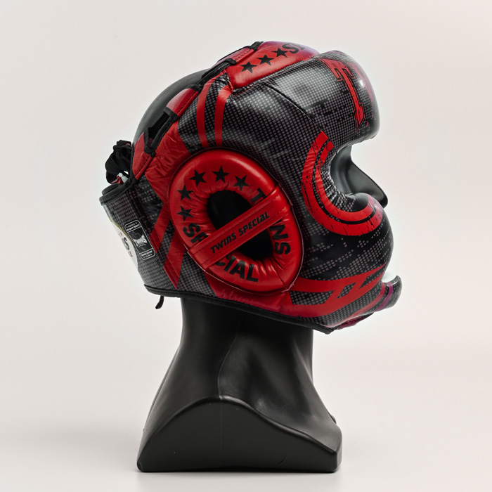 Боксерский шлем Twins Special FHGL3-TW5BK Black/Red - фото 3