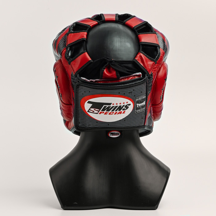 Боксерский шлем Twins Special FHGL3-TW5BK Black/Red - фото 5
