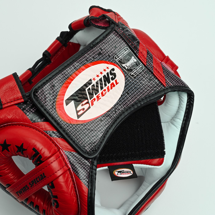 Боксерский шлем Twins Special FHGL3-TW5BK Black/Red - фото 7