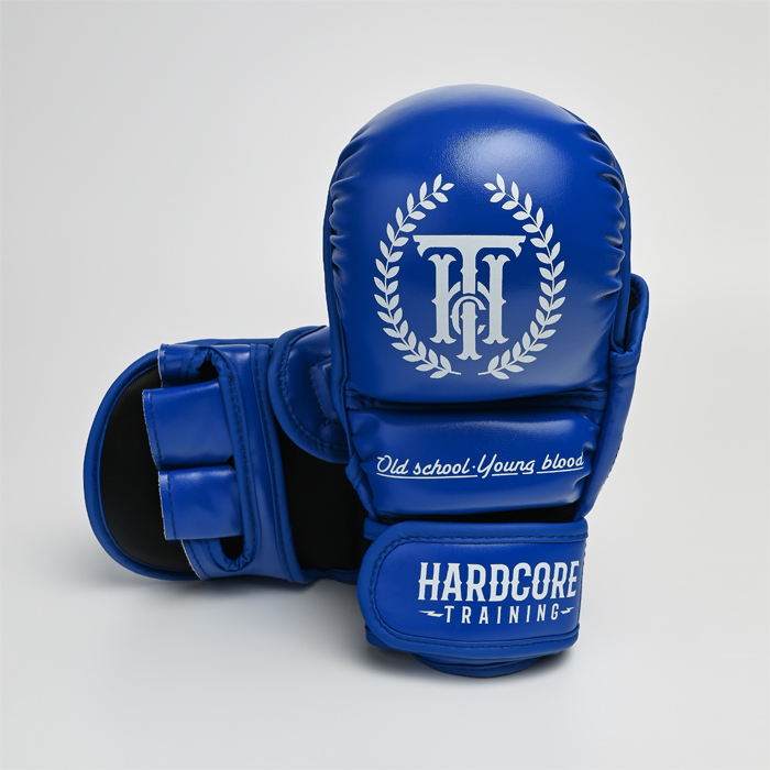 Гибридные перчатки Hardcore Training Base PU Blue - фото 2